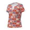 thumbnail image 2 of Naloa Cartoon with Traffic Elements Print T-Shirts Short Sleeve V Neck Tees for Women Fashion Tops Trendy Lightweight Soft Casual Summer Outfits Clothes, 2 of 5
