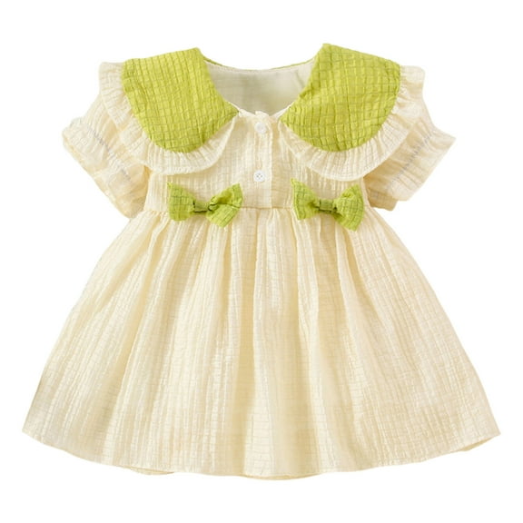 Bearichfupo Toddler Girls Short Sleeve Bowknot Ruffles Princess Dress Dance Party Dresses Clothes, Sizes 2-3 Years