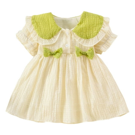 

Toddler Girls Short Sleeve Bowknot Ruffles Princess Dress Dance Party Dresses Clothes Toddler Party Dress Toddler Dresses For Birthdays Newborn Girl Outfit