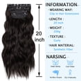thumbnail image 4 of LELINTA 20" Curly Long Wavy Synthetic Hair Thick Hairpiece 4 PCS Set Thick Clip in on Hair Extensions Synthetic Highlights Thick Hairpiece for Women Girls with Clip Dark Black, 4 of 7