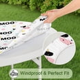 thumbnail image 5 of White Cow Moo Pattern Round Fitted Tablecloth with Elastic Edge,Dining Table Cover Waterproof,Outdoor Round Tablecloth for Camping,Dining,Indoor and Outdoor, 5 of 7