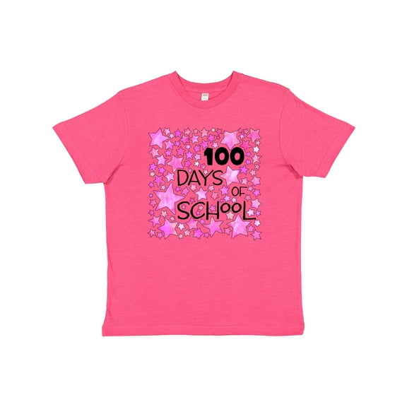 Inktastic 100 Days of School Stars in Pink Youth T-Shirt