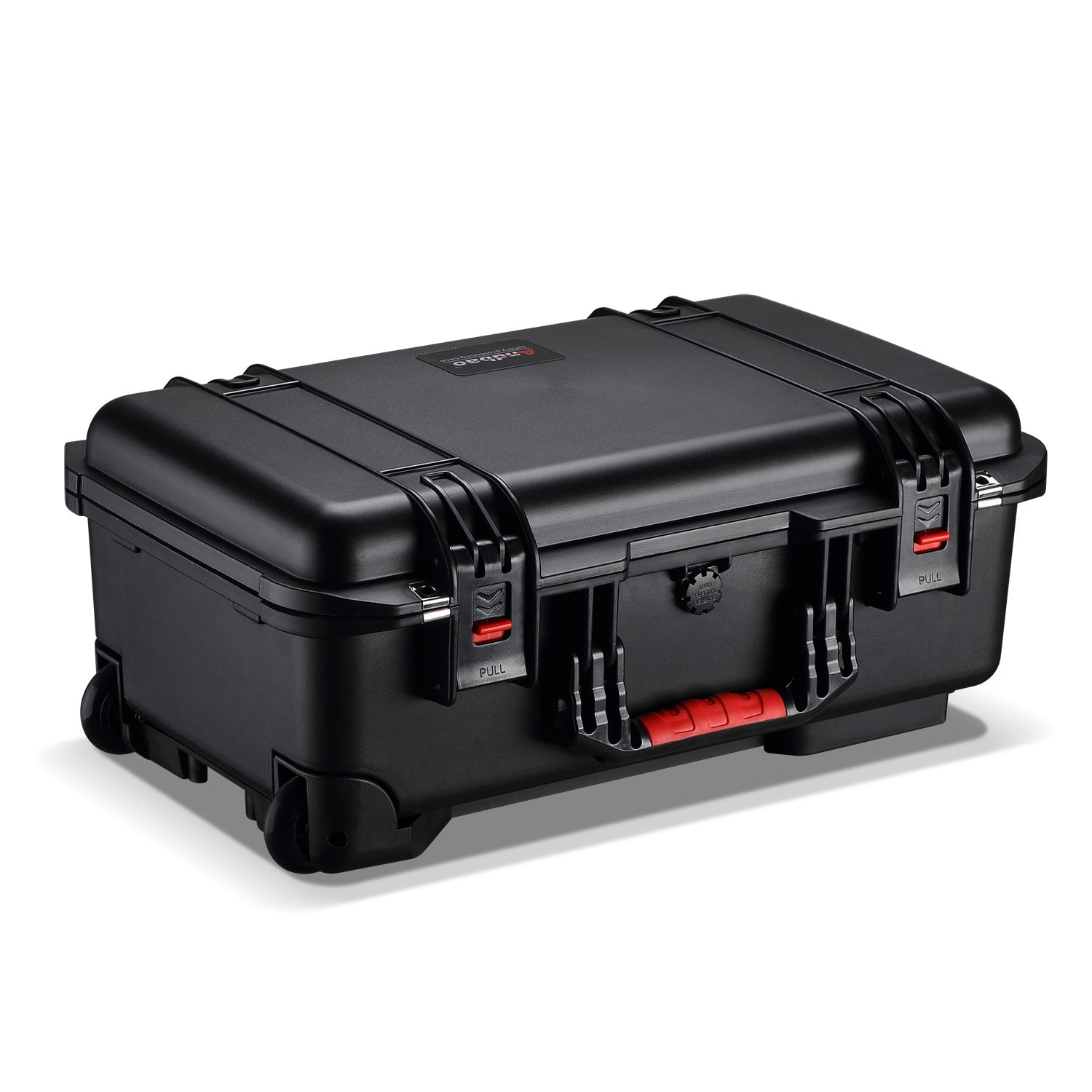 Andbao 5119 Camera Case with Wheels,Black Waterproof Hard Case with DIY