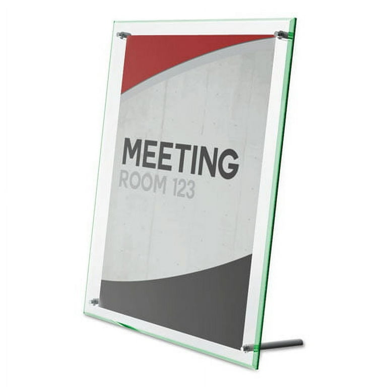 Superior Image Beveled Edge Sign Holder, Letter Insert, Clear/Green-Tinted Edges Superior Image Beveled Edge Sign Holder, Letter Insert, Clear/Green-Tinted Edges