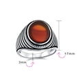 thumbnail image 4 of Bling Jewelry Mens Retro Grooved Mens Silver Ring Black Onyx Square Signet Sterling Silver Band, 4 of 6