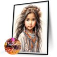 thumbnail image 2 of 5D DIY Con Taladro Niña India Del Arte Artesanal 40x50cm, 2 of 7