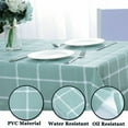 thumbnail image 4 of PiccoCasa Kitchen Tablecloths Plaid Pattern PVC Table Cloth 54"x79" Teal Color, 4 of 7