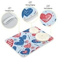 thumbnail image 4 of Dish Drying Mat Kitchen Counter American Flag Heart Dishes Drainer Pad Absorbent Microfiber Reversible 16"x18", 4 of 7