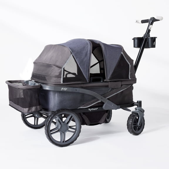 Gladly Family Anthem4 All-Terrain 4-Seater Wagon Stroller, Rugged Wheels, Removable Canopy, Foldable, Graphite Special Edition