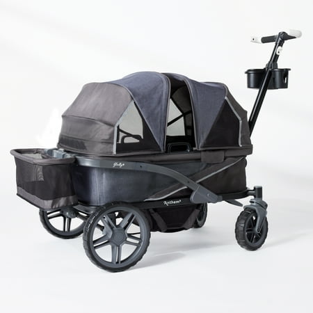 Gladly Family Anthem4 All-Terrain 4-Seater Wagon Stroller, Rugged Wheels, Removable Canopy, Foldable, Graphite Special Edition