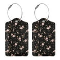 thumbnail image 3 of Pofeuu Flowers Print Luggage Tags, Privacy Cover ID Label with Stainless Steel Loop and Address Card for Travel Bag Suitcase-4 PCS, 3 of 5