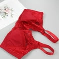 thumbnail image 3 of Women's Full Coverage Flower Lace Underwire Unpadded Comfy Minimizer Bra Plus Size Underwire Push-Up Bra Red 80, 3 of 8