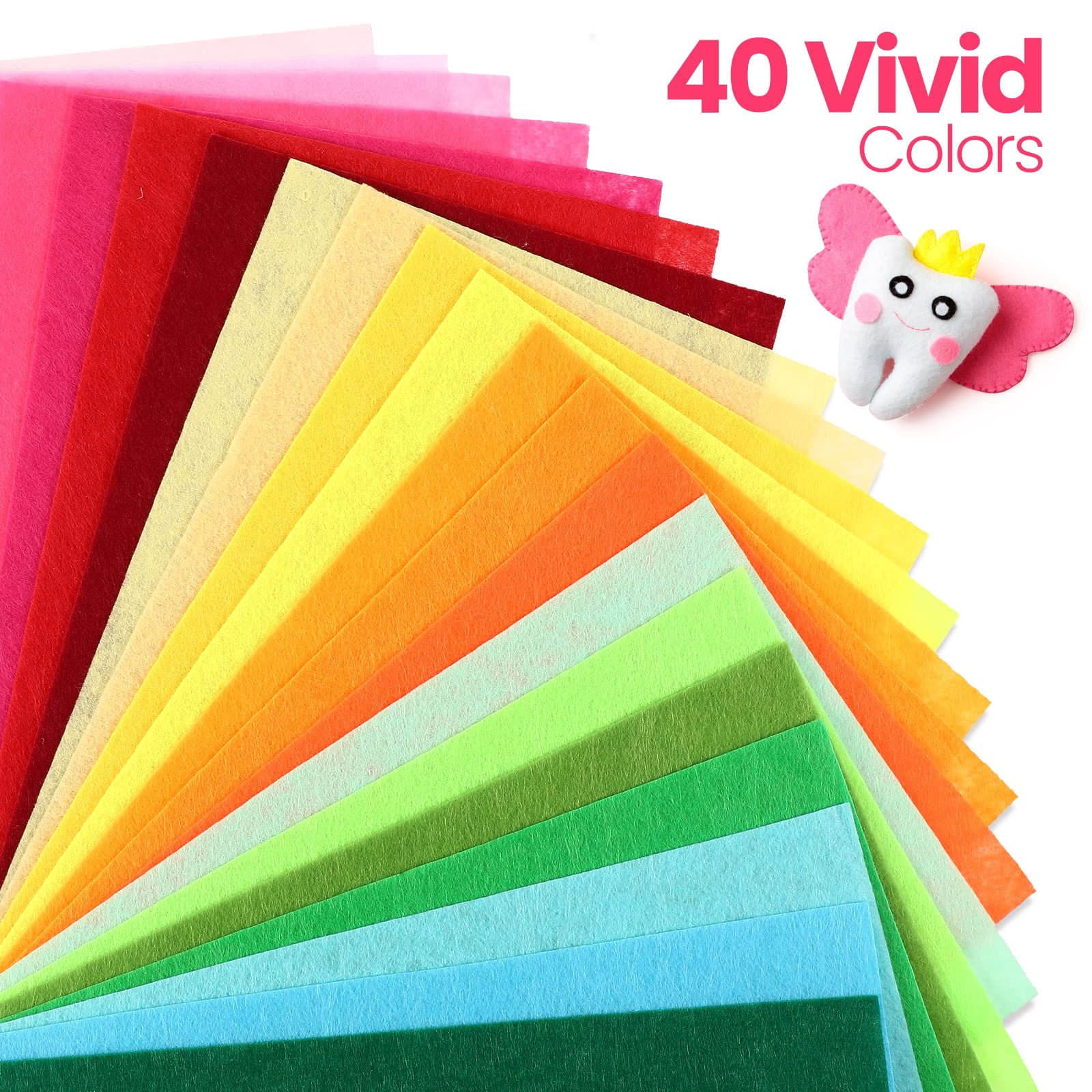 120pcs Felt Sheets Bulk, 12 x 8 inch Thick Soft Felt Fabric Sheet, 40 Assorted Colors for DIY Crafts Sewing Patchwork