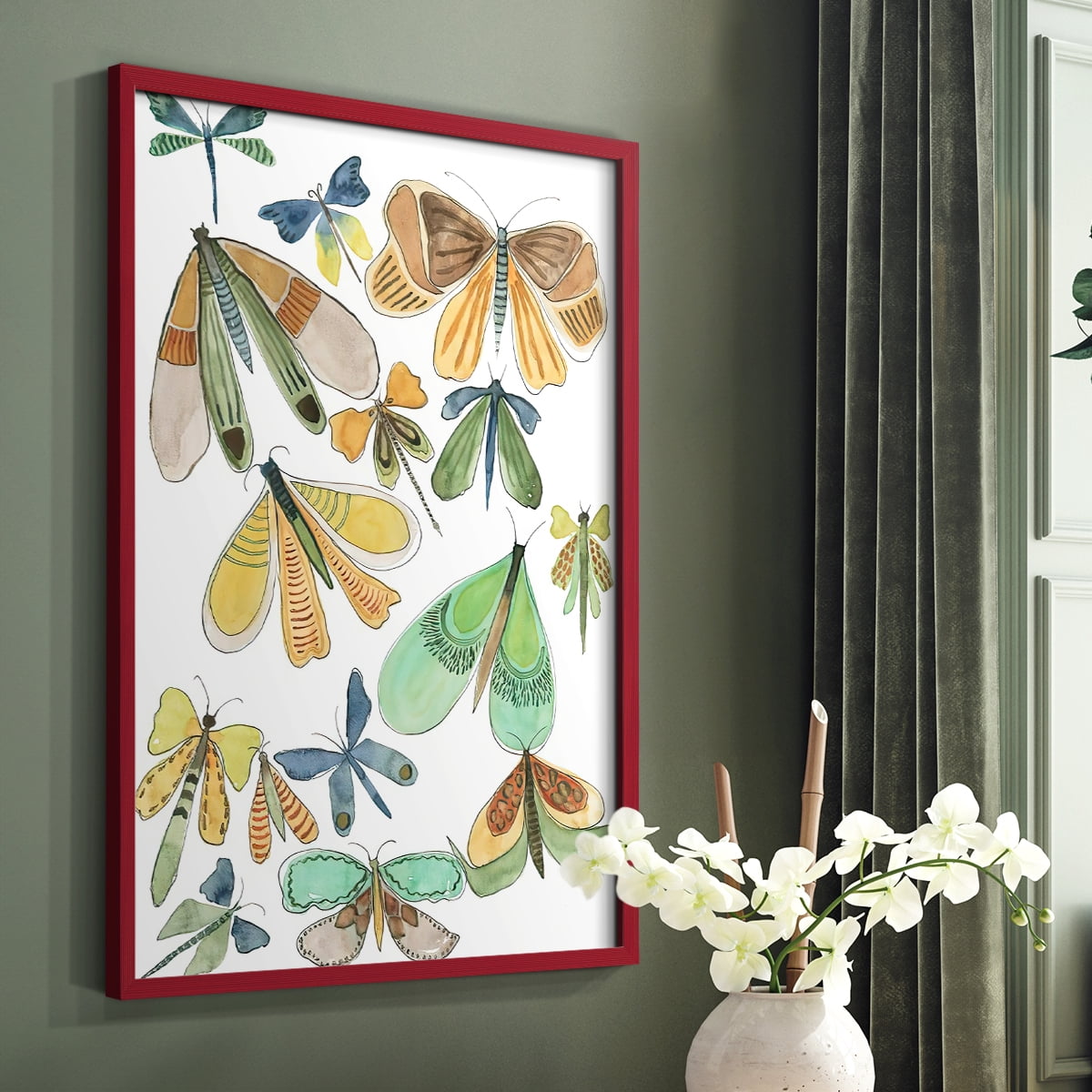 Wings Galore II Framed Print - Solid Wood in Single Picture Frame Solid Wood 2 Framed Print