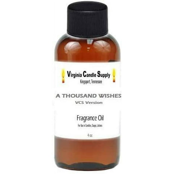 A Thousand Wishes Fragrance Oil Our Version 4 oz Bottle for Candle Making, Soap Making, Tart Making, Room Sprays, Lotions, Car Fresheners, Slime, Bath Bombs, Warmers