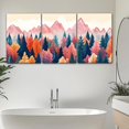 thumbnail image 4 of Boho Canvas Wall Art,Mountain Landscape Wall Art,Colorful Canvas Wall Decor,Forest Painting,3 Piece Wall Decor,Gifts for Women,Bathroom,Living Room,Office（Only canvas）, 4 of 6