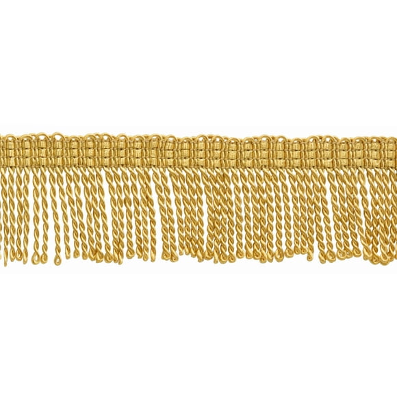2" (5cm) Basic Trim Collection Thin Bullion Fringe Trim (Style# BFT2), Light Gold #B7 (Light Yellow Gold) Sold By The Yard (36"/3 ft/0.9m)