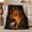 Fiery Music, variant on Rock Music Instruments Explosion Vinyl Record Flames, Dramatic Artistic Scene, Warm Flannel Blanket for Office and Dorm, Art Lovers Housewarming Gift, Artistic Home Decor