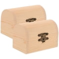 thumbnail image 1 of Miangastore 2Pcs Solid Wooden Arc Design Storage Boxes Gift Boxes Treasure Boxes (Small), 1 of 8