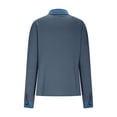 thumbnail image 5 of Long Sleeve Shirts for Women, Denim Shirt for Women Collar Jean Long Sleeve Pullover Shirts Knit Cute Tops Vintage Waffle Casual Plus Size Sweater, 5 of 6