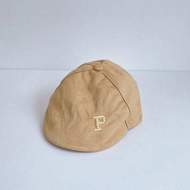 E091 6-18 Meses Letra Simple Etiqueta De Cuero Bebé Gorra De Béisbol Primavera Otoño Niños Niñas Sombrilla Protector Solar