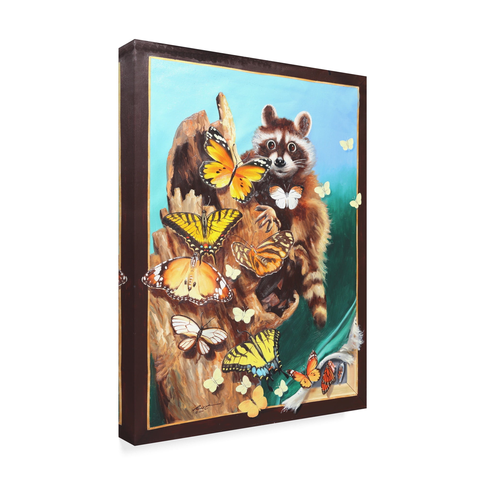 Trademark Fine Art 'Raccoon Under Color' Canvas Art by D Rusty Rust