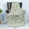 thumbnail image 4 of Jasmine Soft Flannel Fleece Throw Blanket, Exotic Herbal Tea Concept Green Tea and Jasmine Leaves, Cozy Plush for Indoor and Outdoor Use, 50" x 60", Sage Green Lime Green, by Ambesonne, 4 of 5