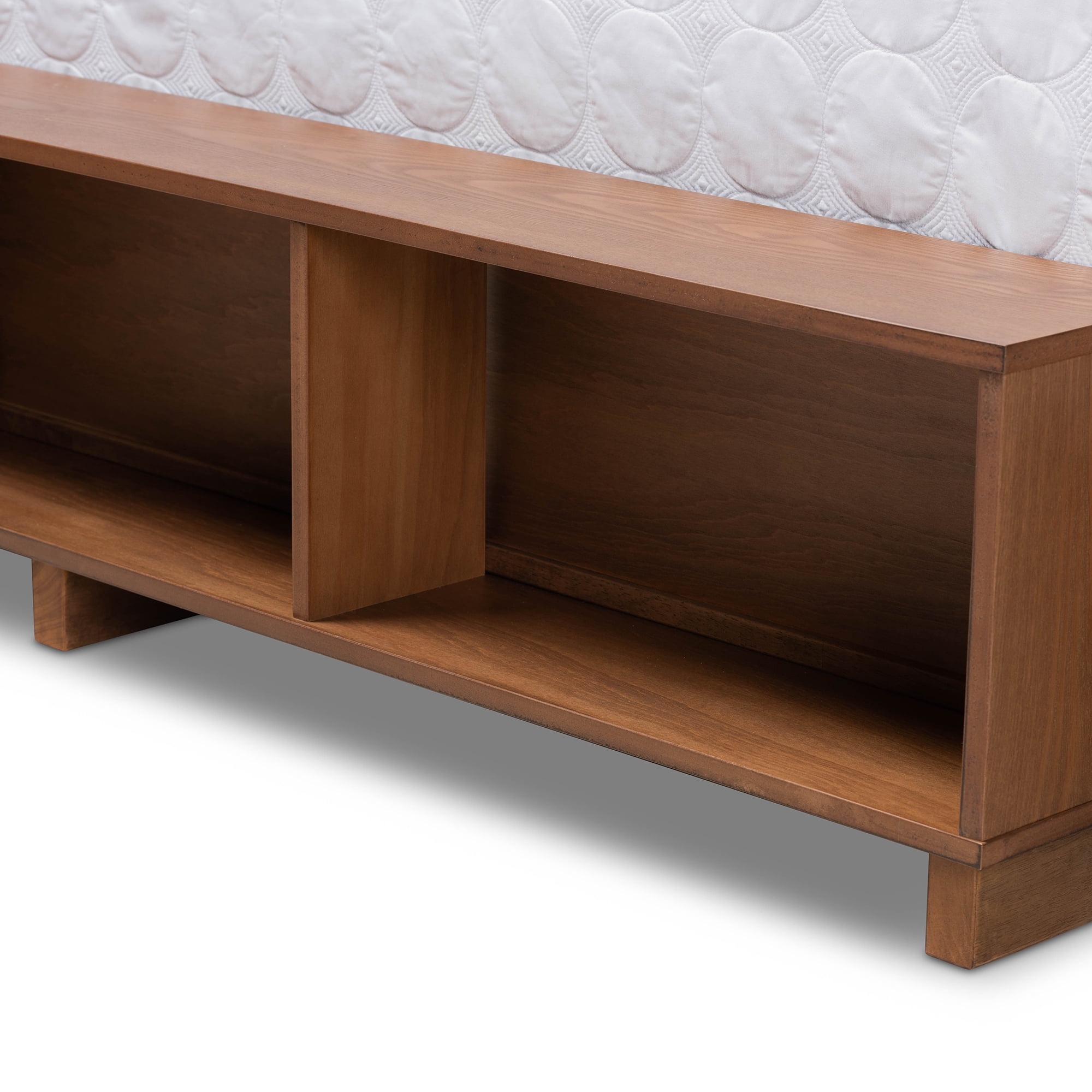 Baxton Studio Cosma Modern Transitional Ash Walnut Brown Finished Wood 4-Drawer Full Size Platform Storage Bed