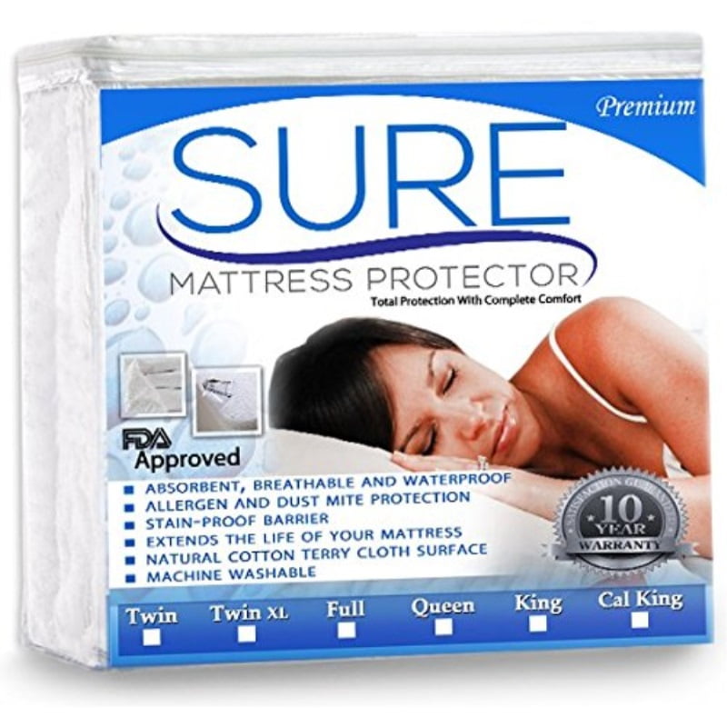 Sure Premium Hypoallergenic Waterproof Mattress Protector, Queen