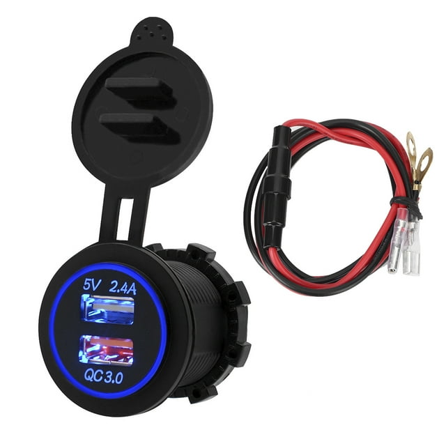 Car Mobile Phone Fast Charging,Waterproof Dual USB Car Waterproof Car Charger Car Fast Charging Striking Appearance