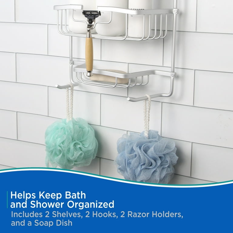 Kenney 25-in H Aluminum Matte Grey Hanging Shower Caddy Kenney 25-in H Aluminum Matte Grey Hanging Shower Caddy