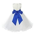 thumbnail image 2 of Ekidsbridal Ivory Tulle Rattail Edge Flower Girl Dress for Toddlers Birthday Party Formal Elegant Gown Ballroom Dance Recital 829S M, 2 of 3