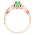 thumbnail image 4 of 1.42 ct Round Cut Simulated Green Diamond Solitaire with Simulated Diamond Accents 18K Rose/White Gold Womens Engagement Ring, 4 of 5