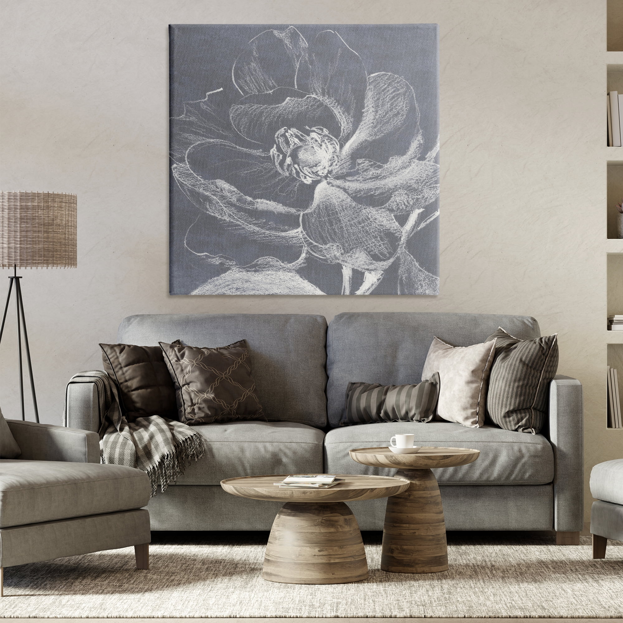 Stupell Industries Magnolia Sketch Impression Plants & Flowers Drawing Wrapped Canvas Art Print Wall Art, 36 x 36