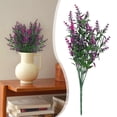 thumbnail image 2 of Artificial Flowers Fake Outdoor Plants Faux UV Resistant Lavender Flower Plastic Indoor Table Centerpiece Vase Decor Outside Front Door Porch Decorations, 1Pc, Multicolor(Purple,15x6.5"), 2 of 9