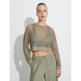 thumbnail image 6 of Mesh Crop Sport T-Shirt Long Sleeve Crew Neck, 6 of 6