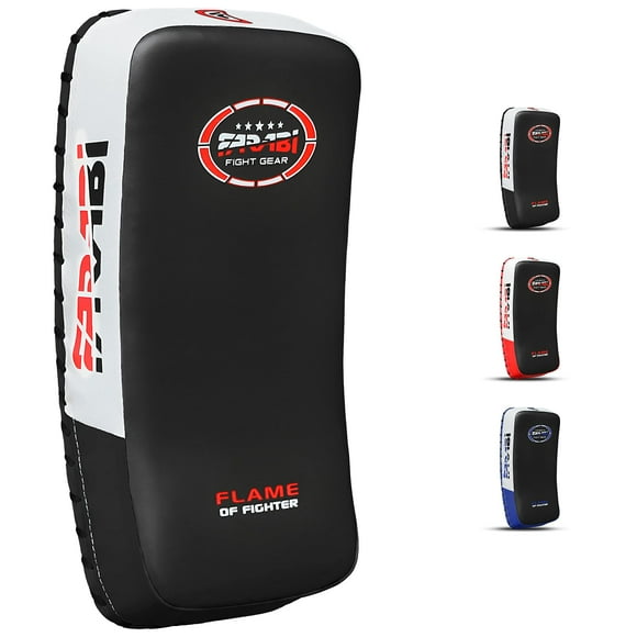 Coussinet Thaï, Coussinet de Kickboxing, Bouclier de Frappe d'Entraînement de Kick MMA Muay Thaï Incurvé X 1 (Noir)