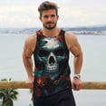 thumbnail image 6 of Salouo Butterfly Flower Skull for Men's Tank Tops,Sleeveless Muscle Shirts for Men Quick Dry Workout Tank Top Gym Muscle Tee Fitness Bodybuilding Sleeveless T Shirt-Large, 6 of 7