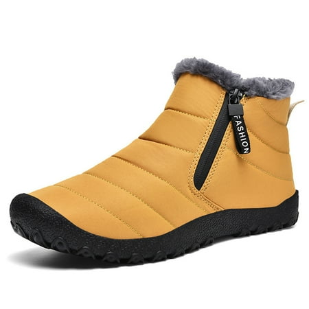 

AUXDIQ Winter Boots Mens Ankle Walking Boots Warm Fur Lined Booties Outdoor Snow Boots