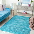 thumbnail image 3 of SAFAVIEH Rag Skylar Striped Cotton Area Rug, Turquoise/Multi, 5' x 7', 3 of 9