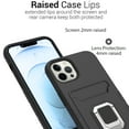 thumbnail image 3 of CoverON For Apple iPhone 13 pro Phone Case, KickStand Ring Credit Card slot Rugged Cover Magnetic holder, Black, 3 of 10