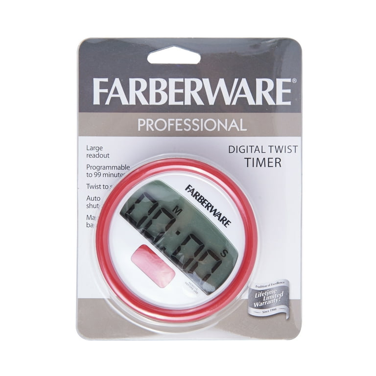 Farberware Protek Strawberry Red Digital Twist Timer 