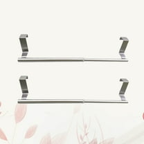 GOOHOCHY  2 Pcs Bath Towel Rod Stainless Steel Rack Rods Bathroom Silver