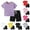Purple, variant on CYRBOKO Boys Outfit Sets, Solid Color Short Sleeve 2 Pieces T Shirts with Shorts Sets Purple Size 7 T