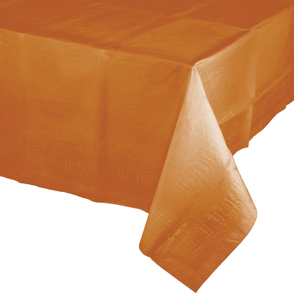 Pack of 6 Orange Pumpkin Spice Thanksgiving Table covers 108" Walmart