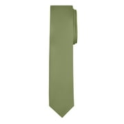 Jacob Alexander Men's Skinny Width 2" Solid Color Tie - Olive
