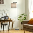 thumbnail image 4 of JURULU Arc Floor Lamp, Modern Standing Lamp with Remote Control, Including 4 Color Temperature 9W LED Bulbs, 350º Adjustable Linen Lampshade, Ideal for Living Room, Bedroom, Office, 4 of 11