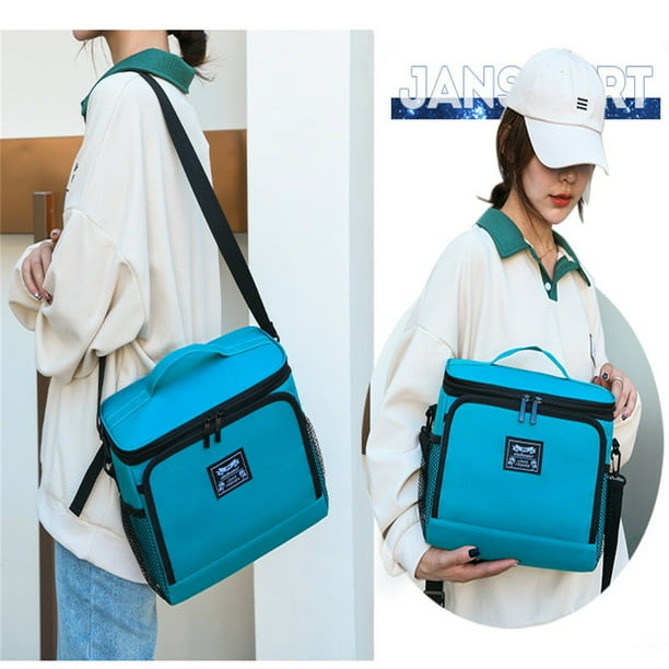 Bolsa Térmica para Almuerzo, Impermeable, Almacenar Alimentos, Papel Frito de Aluminio, Correa Ajustable para Hombro, Versátil para El Trabajo, Viajes o La Escuela, Duradera y Ligera, Capacidad de 12