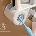 thumbnail image 4 of TIMIFIS Bathroom Rack Wall Mounted Toothbrush for Bathroom, Automatic Toothpaste Dispenser with Magnetic Cups & Family Set Toothbrush Holders, Storage Rack & Easy Install Toothbrush Holders, 4 of 8
