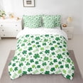 thumbnail image 2 of Homewish Four Leaf Clover 7pcs Bedding Comforter Set For Teens Female Girls,Botanical Theme Queen Bedding Sets Super Cozy,Green Plants Leaves Queen Sheet Sets,Lightweight Room Decor,Reversible, 2 of 8
